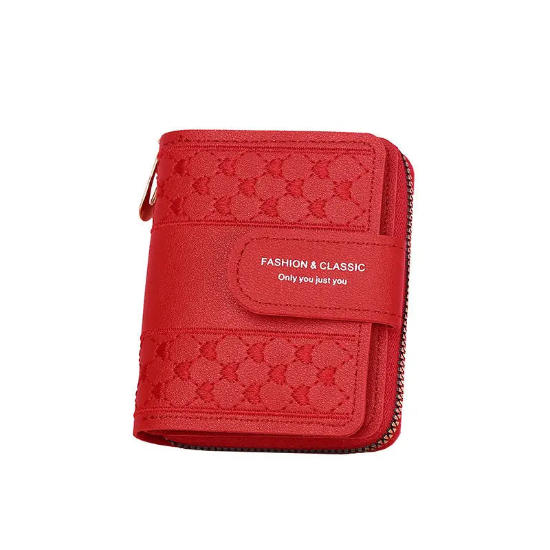 Embroidered PU Leather Short with Polyester Lining for Women