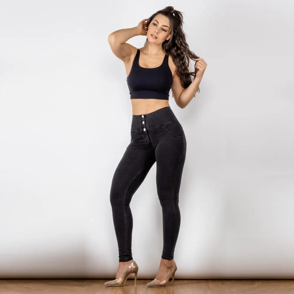 EmpowerLift High Waist Button-Up Jeans - 4