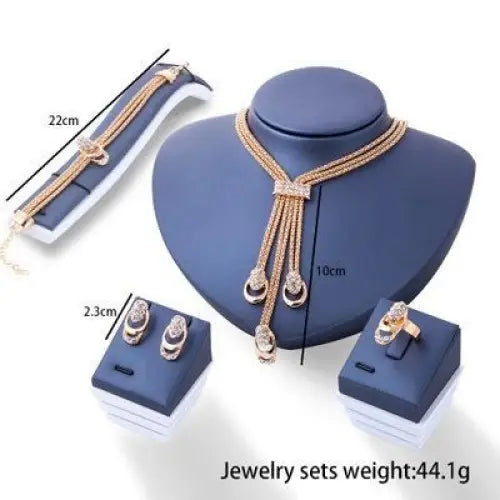 Enchanted Elegance Bridal Set: Necklace & Earrings - Gold