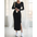 Eternal Elegance: Long-Sleeve Solid Dress - Black / S - 4
