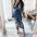 Euro-Ameri Chic Lace-Up Shirt Dress - flower type four / XL - 4