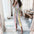 Euro-Ameri Chic Lace-Up Shirt Dress - flower type seven / XL - 4