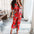 Euro-Ameri Chic Lace-Up Shirt Dress - Red / XL - 4