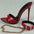 Euro-Ameri Chic: Open Toe Chain Stiletto Boots - Red / 34