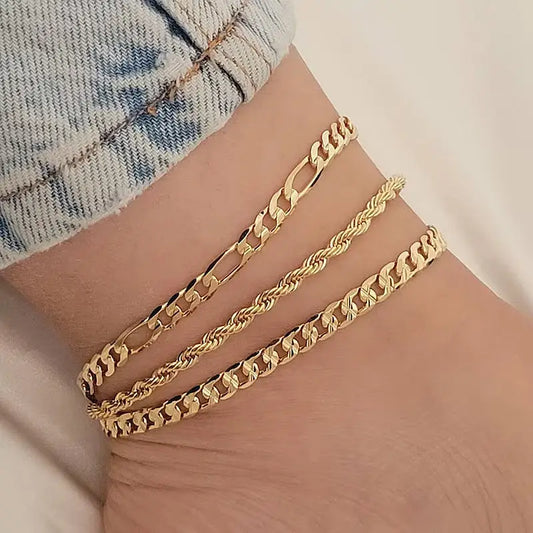EuroAm Style Multi-layer Anklet Set