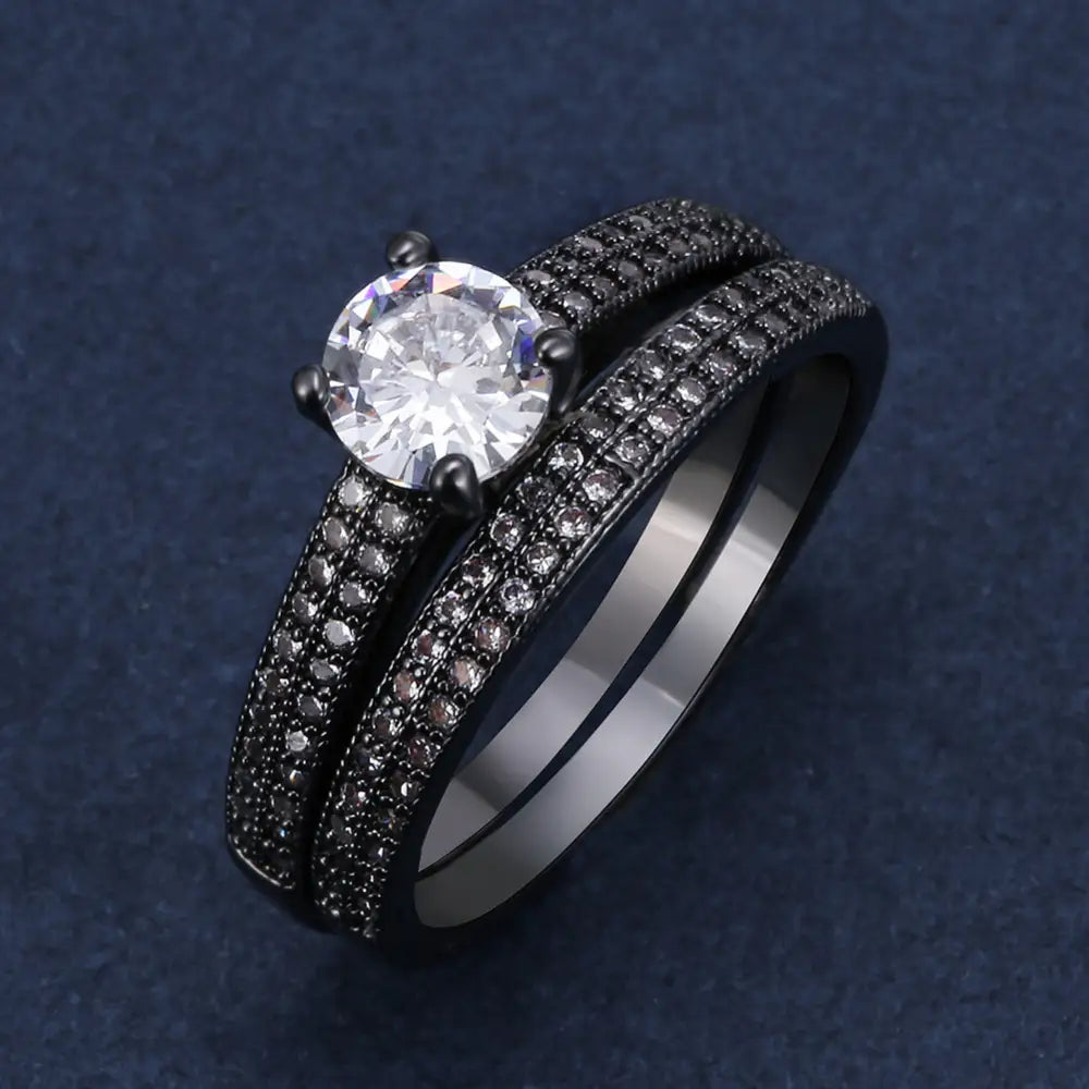 EuroAmour Elegant Engagement Ring - Black / No 5