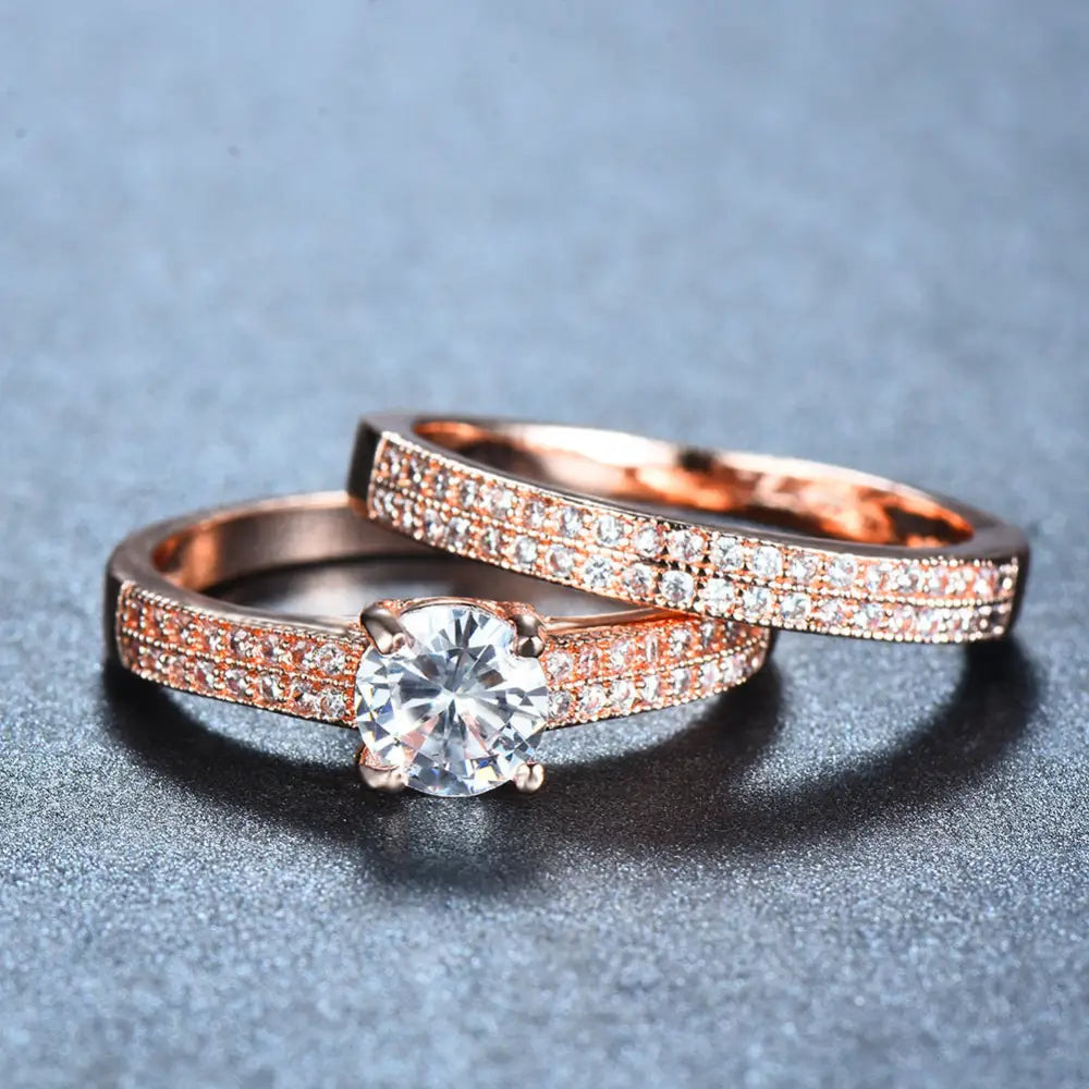 EuroAmour Elegant Engagement Ring - Rose Gold / No 5