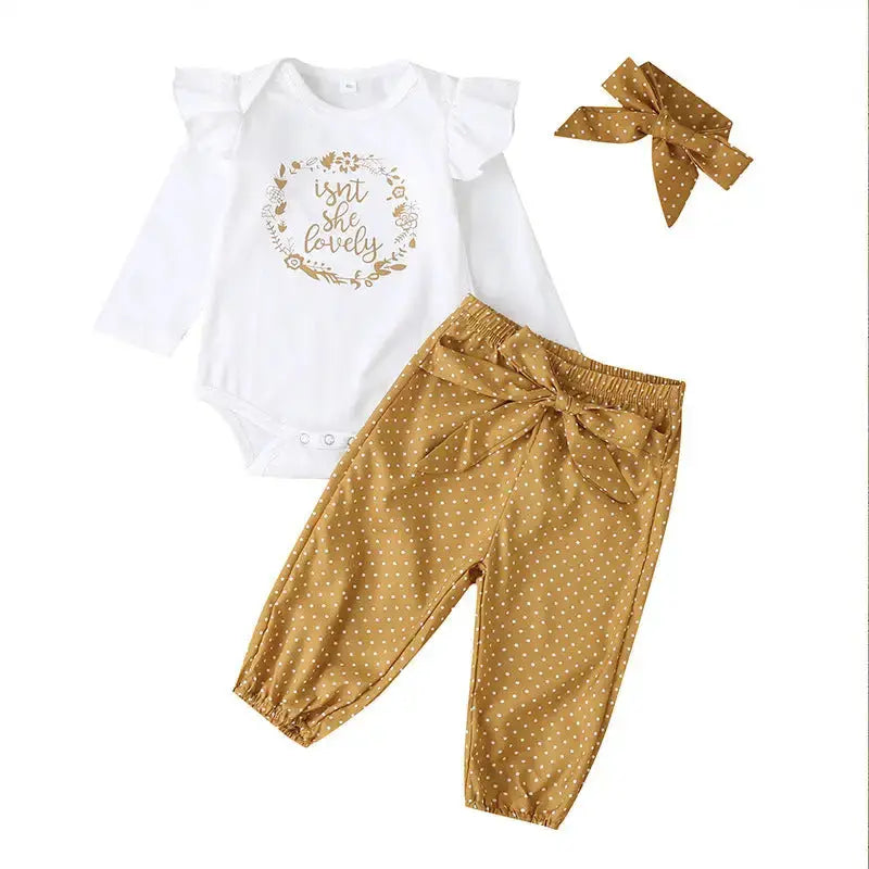 EuroChic Kids: Seasonal Trendy 3-Piece Outfit - Chocolate / 700 3m
