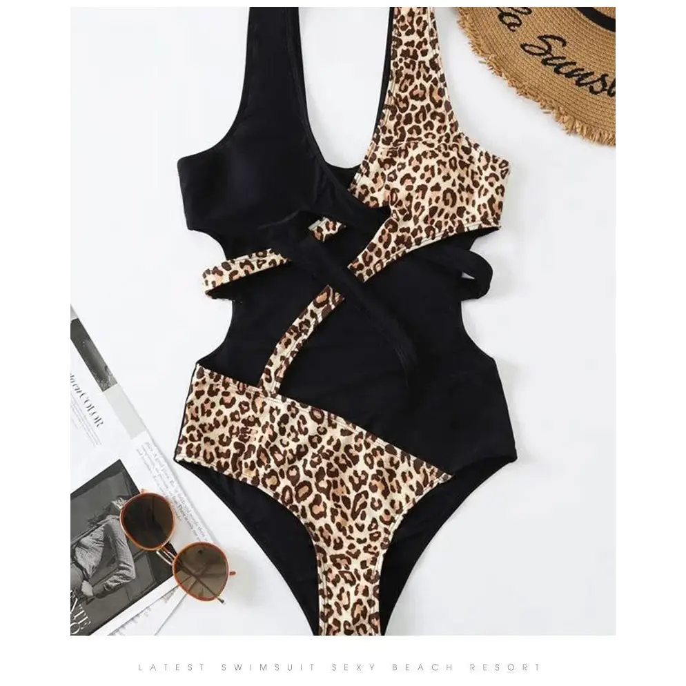 European And American Bikini High Waist One Piece Swimsuit