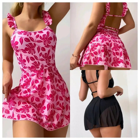 European And American Printed One-piece Bikini Swimsuit