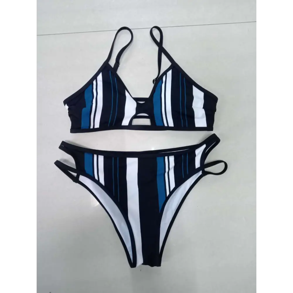 European And American Vertical Striped Bikini