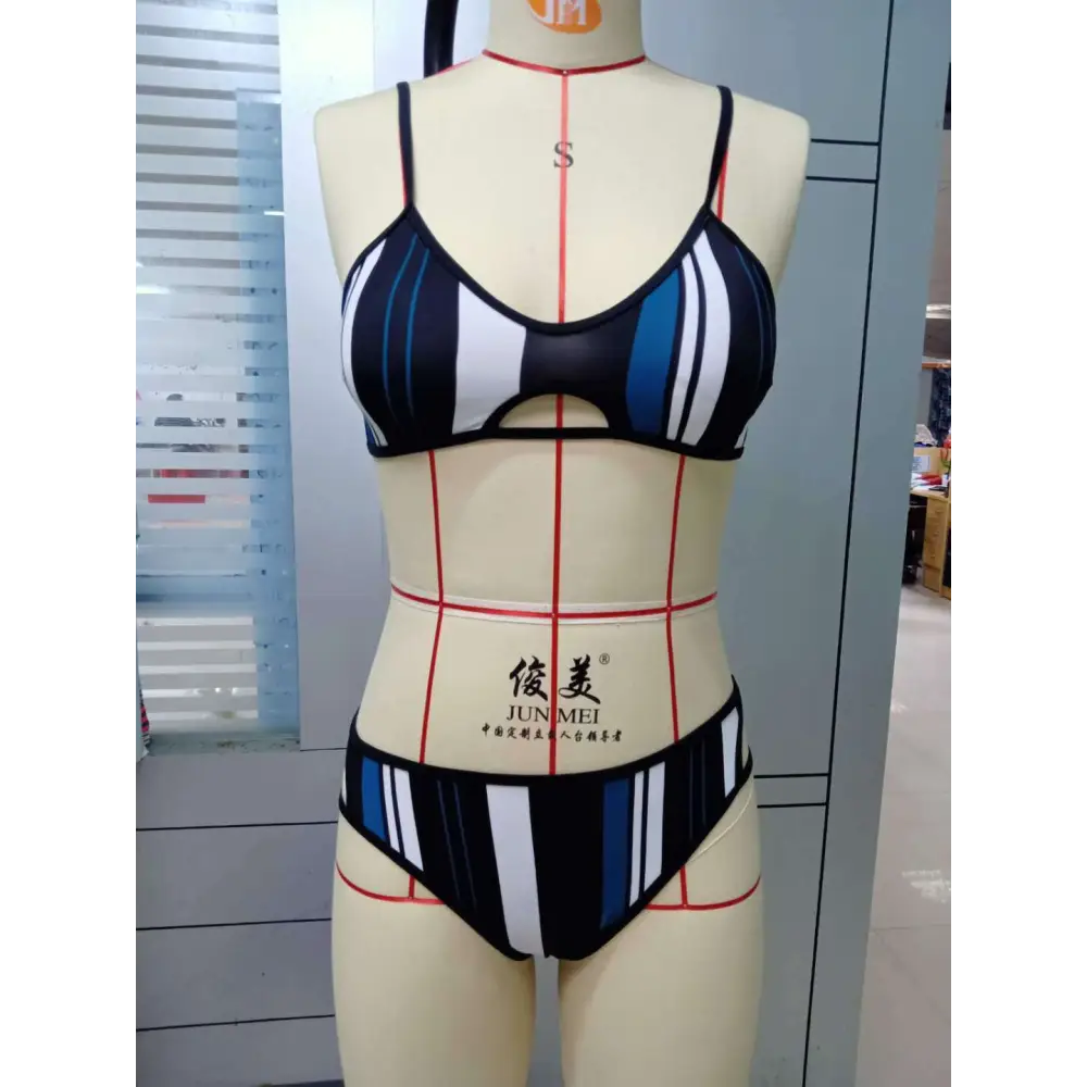 European And American Vertical Striped Bikini