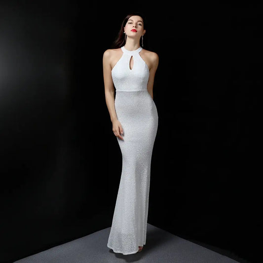 Evening Slim Sexy Dress - White / S