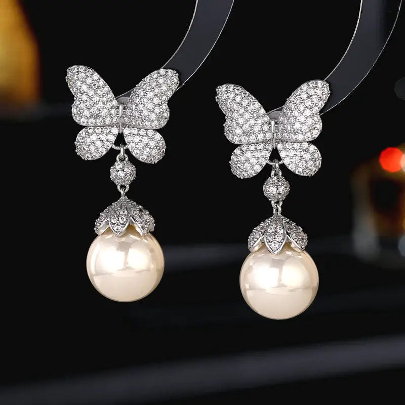 ExaggerEarrings - Silver White