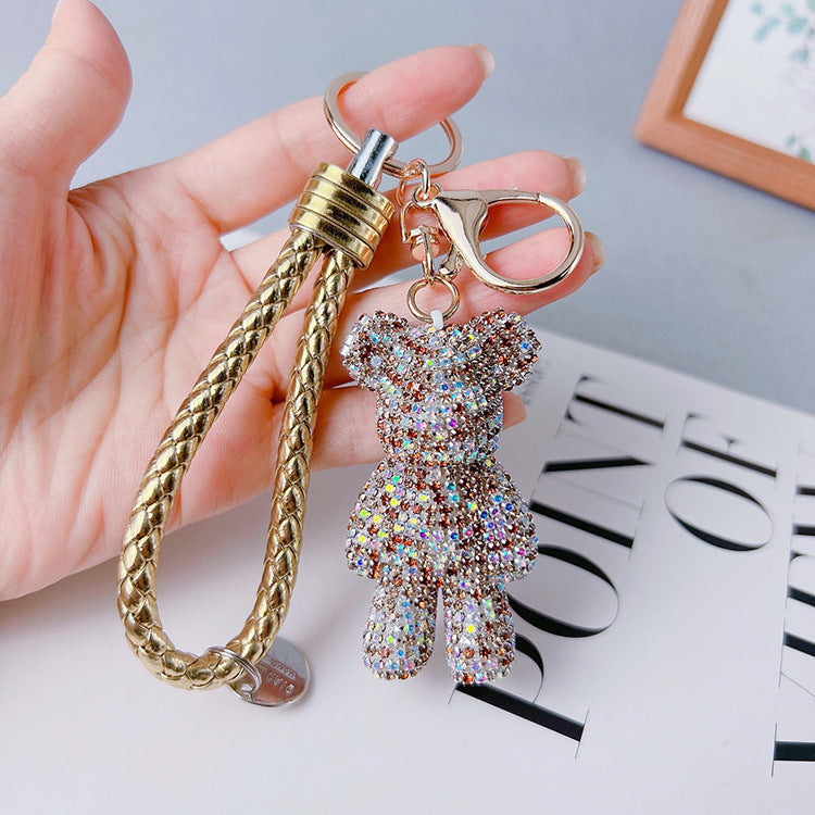 Sparkle Bear Cartoon Diamond Keychain Charm - LauBelle