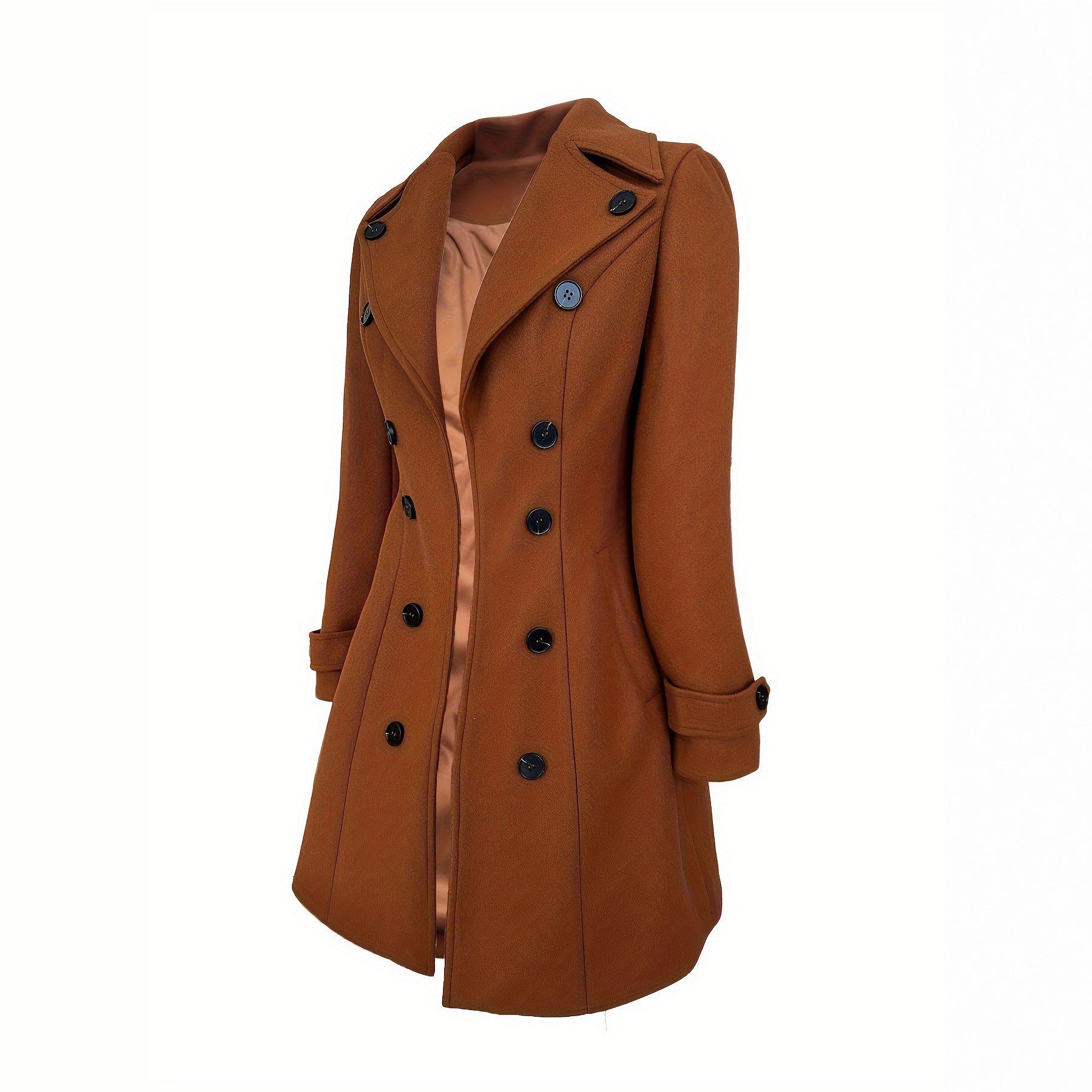 Euro-America Chic Double-Breasted Woolen Coat - LauBelle