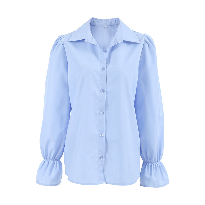 ChicFlare: Women's Elegant Bell Sleeve Blouse - LauBelle Brand