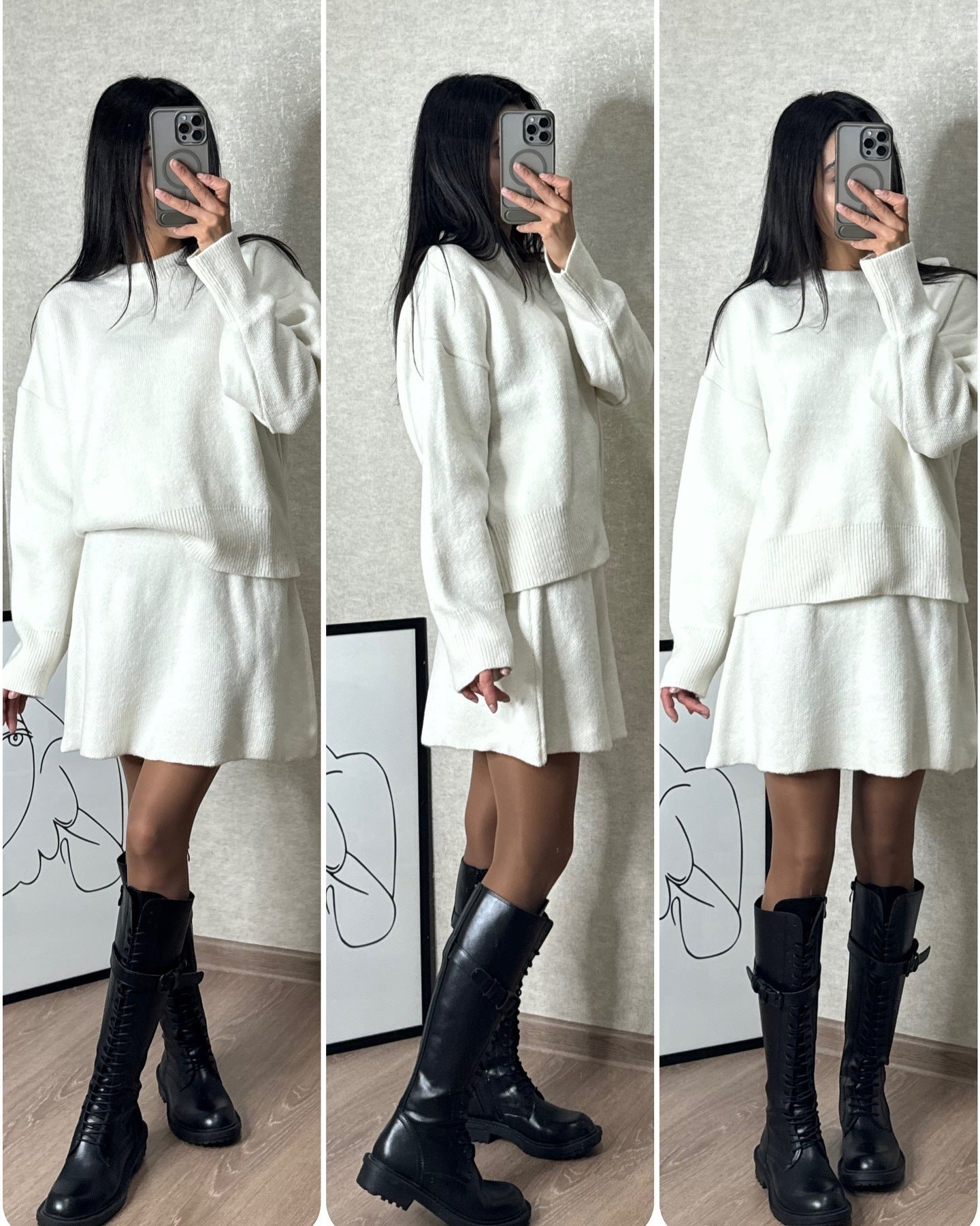 ChicKnit Women's 2-Piece Sweater & Skirt Set - LauBelle Brand