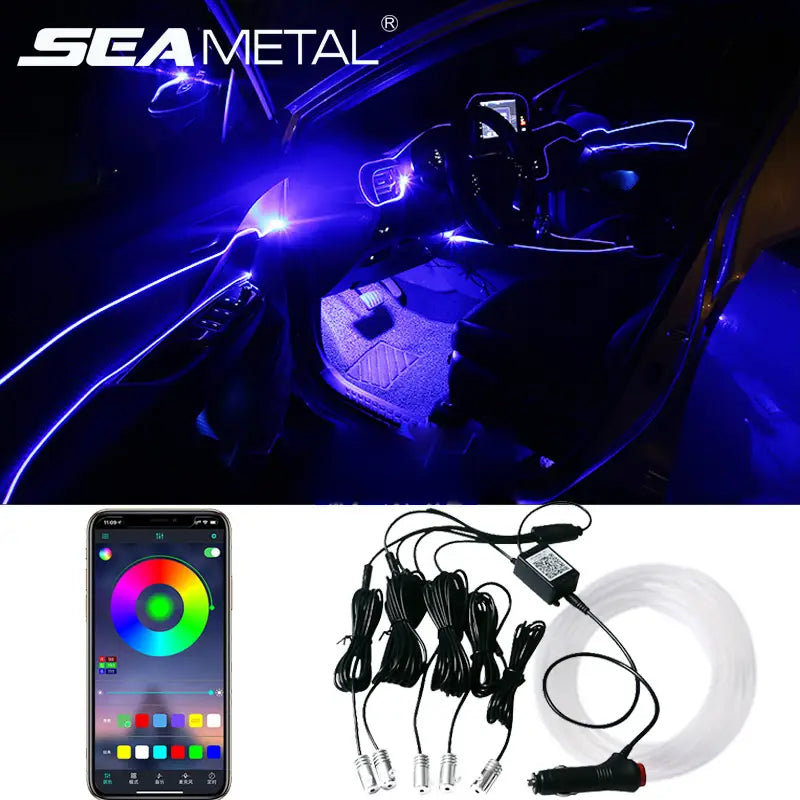 RGB Interior Car Light Strips with Customizable Installation