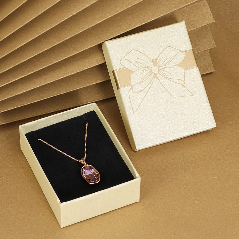 Chic Bow Jewelry Gift Box Set: Necklace & Earrings