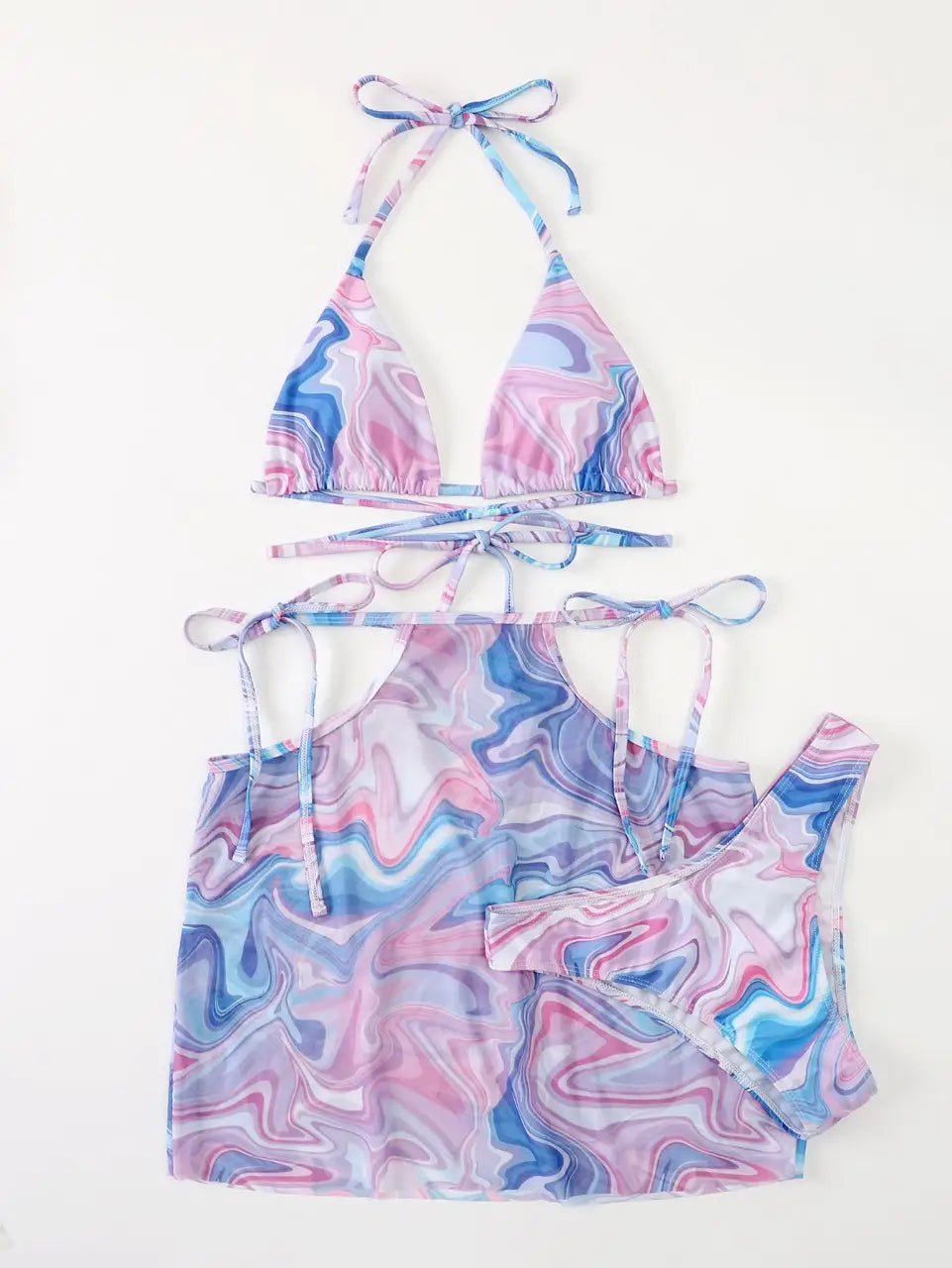 Bikini 3-teiliger Strandrock für Damen