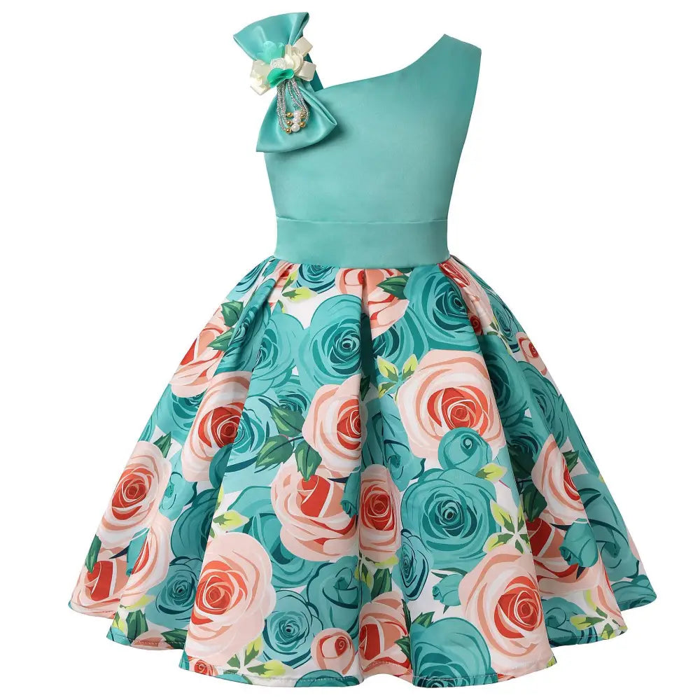 FairyDream: Digital Print Princess Dress - Light Green / 100cm