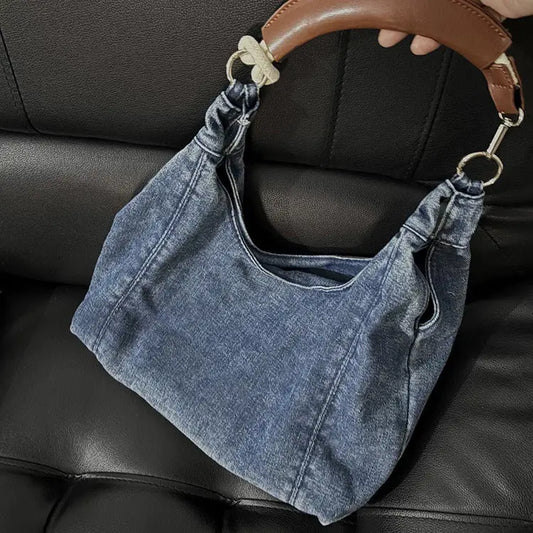 FashBag: Casual Chic Shoulder Bag - Denim Blue
