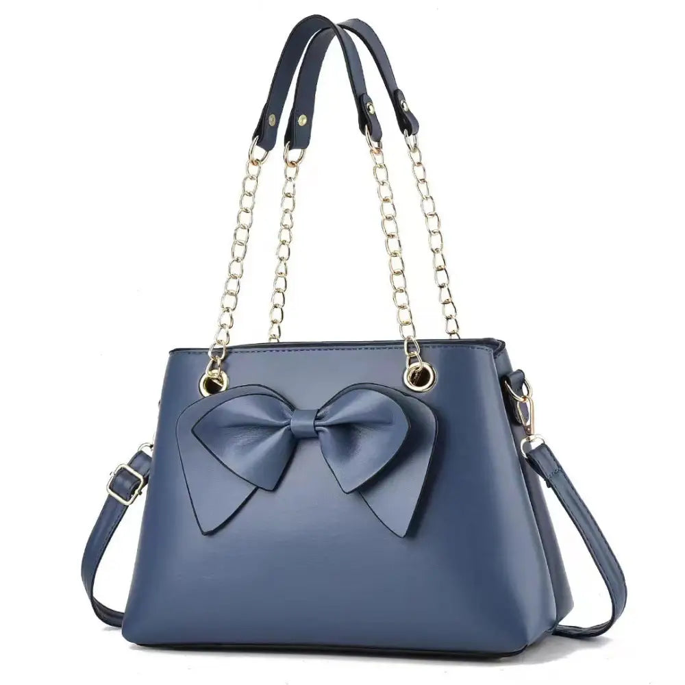Fashion PU Suitcase Style Women’s Handbag in Multiple Colors - Blue / Length 30 Width 14 Height 23cm