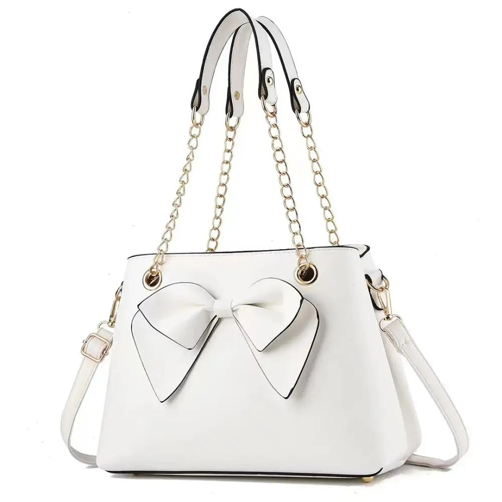 Fashion PU Suitcase Style Women’s Handbag in Multiple Colors - White / Length 30 Width 14 Height 23cm