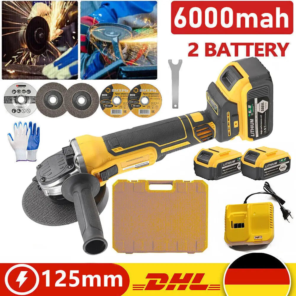 21V 125MM Akku Winkelschleifer mit 2 Akkus aus Deutschland