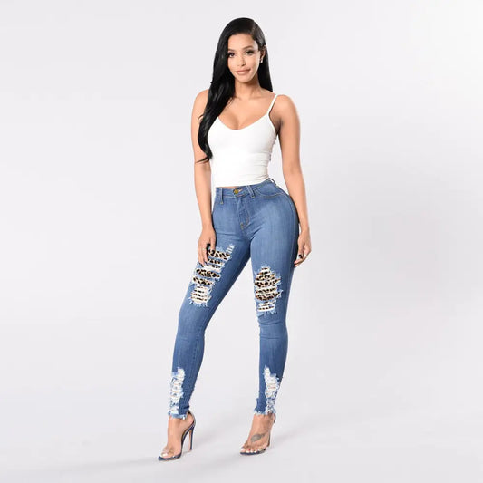 Feline Stitch Denim Slims
