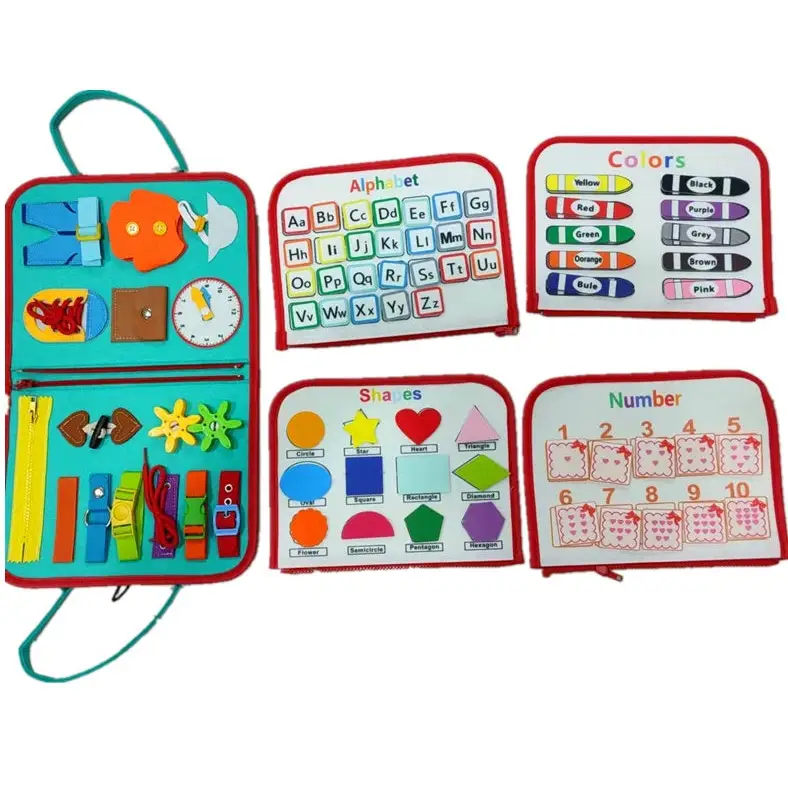 Felt Activity Board for Toddlers Development and Motor Skills Turquoise