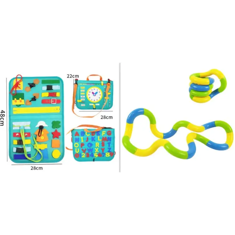 Felt Activity Board for Toddlers Development and Motor Skills E set