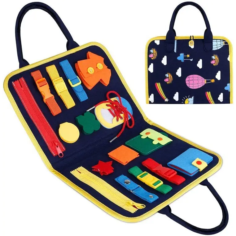 Felt Activity Board for Toddlers Development and Motor Skills Style 1