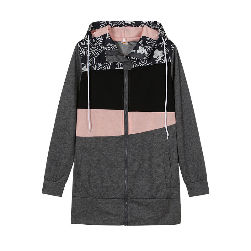 ChicBlock Plus: Cozy Color-Block Hooded Blazer - LauBelle