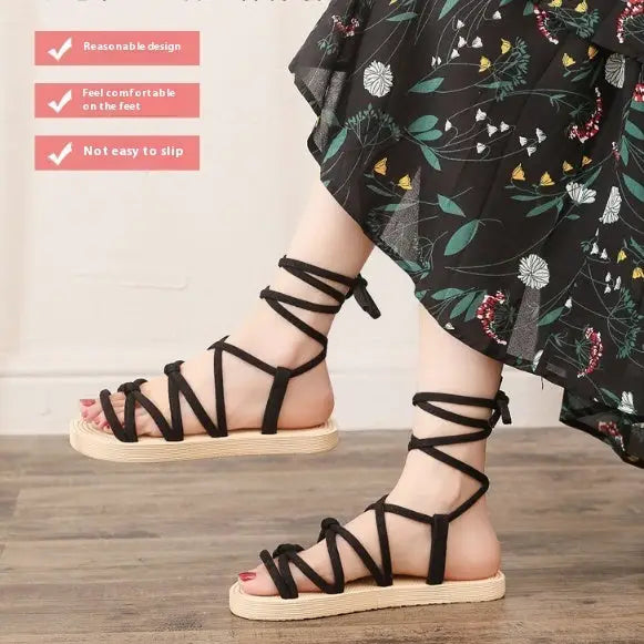 Flannel Femme: Casual Flat Sandals