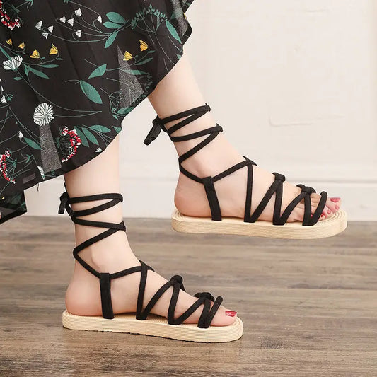 Flannel Femme: Casual Flat Sandals