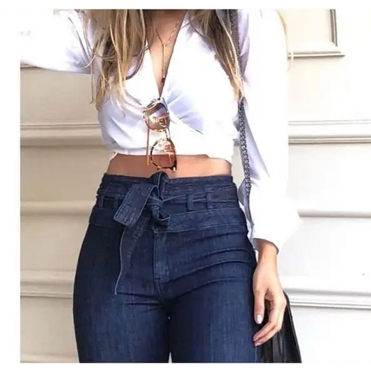 Flared Lace-Up Trousers