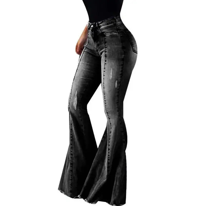 FlareFlex: Women’s High Waist Ripped Denim Jeans