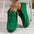 Flat Heel PU Shoes with Round Toe and Rubber Sole in Multiple Colors - Green / 36