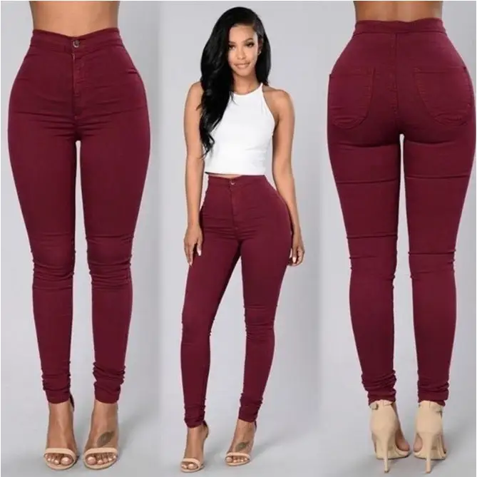 FlexFit Skinny Jeans - Red / L