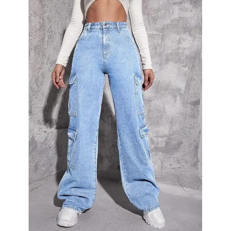 FlexFit Women’s Multi-Bag High Waist Jeans - Light Blue / XS