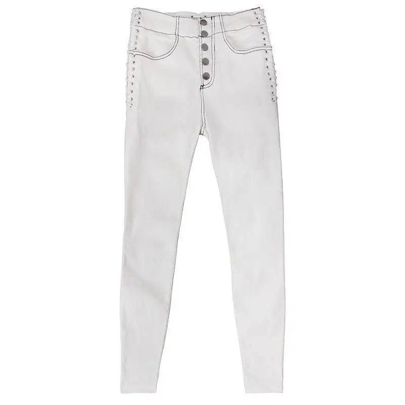 FlexiFit Drawstring White Jeans