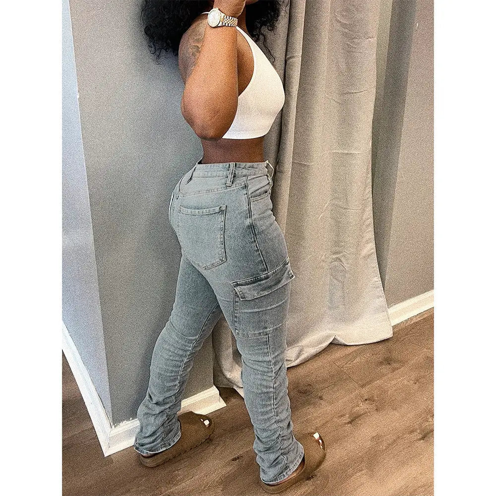 FlexiFit Low Waist Pleat Pocket Jeans