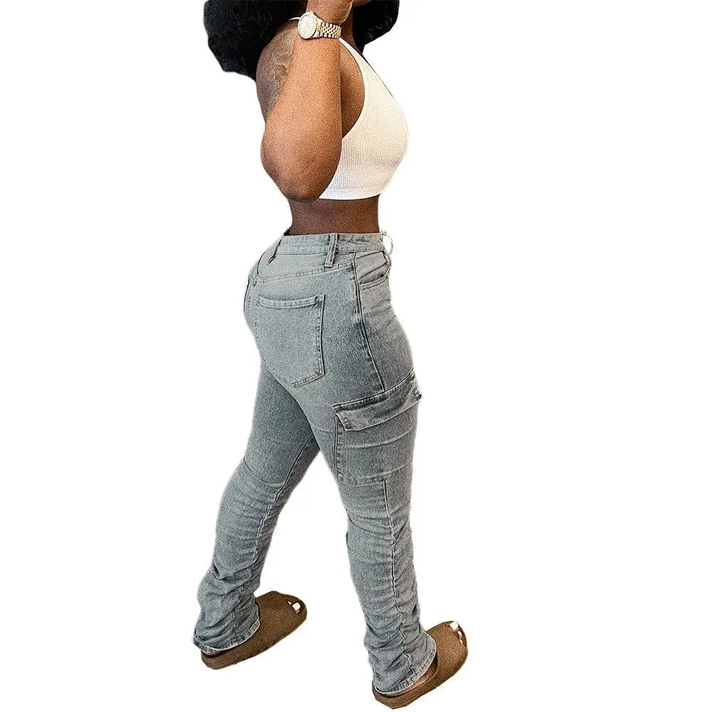 FlexiFit Low Waist Pleat Pocket Jeans