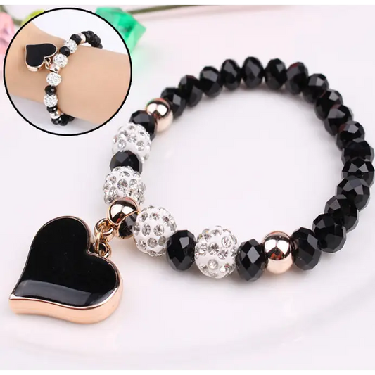 FlexiHeart Crystal Charm Bracelet & Bangle
