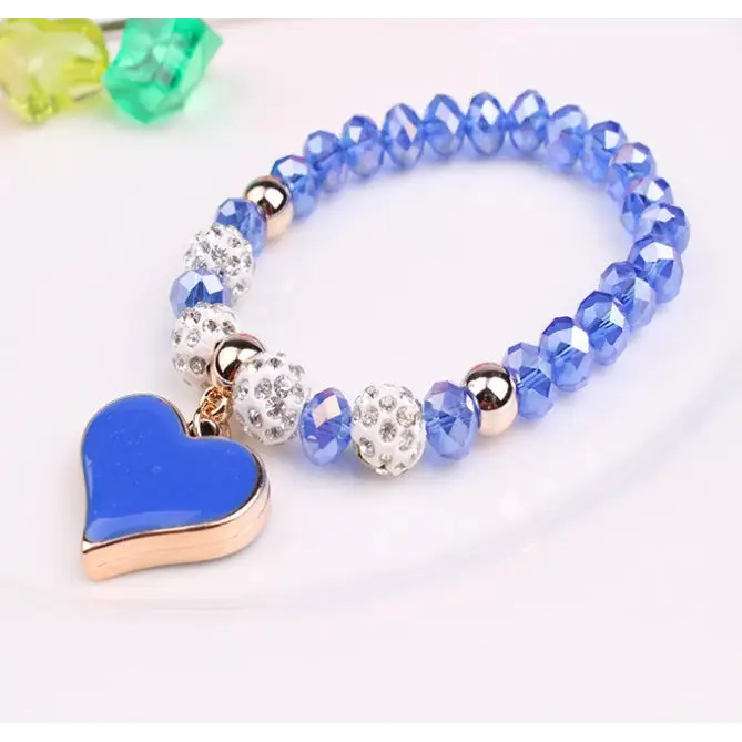 FlexiHeart Crystal Charm Bracelet & Bangle