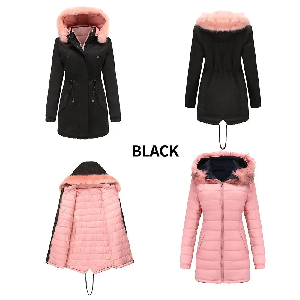 FlipFur Luxe: Detachable Collar Quilted Parka