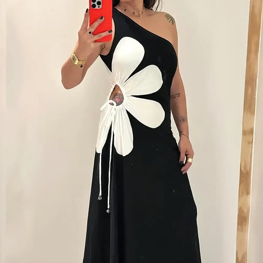 Floral Sling Shoulder Dress
