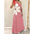 Floral Sling Shoulder Dress - Pink / S